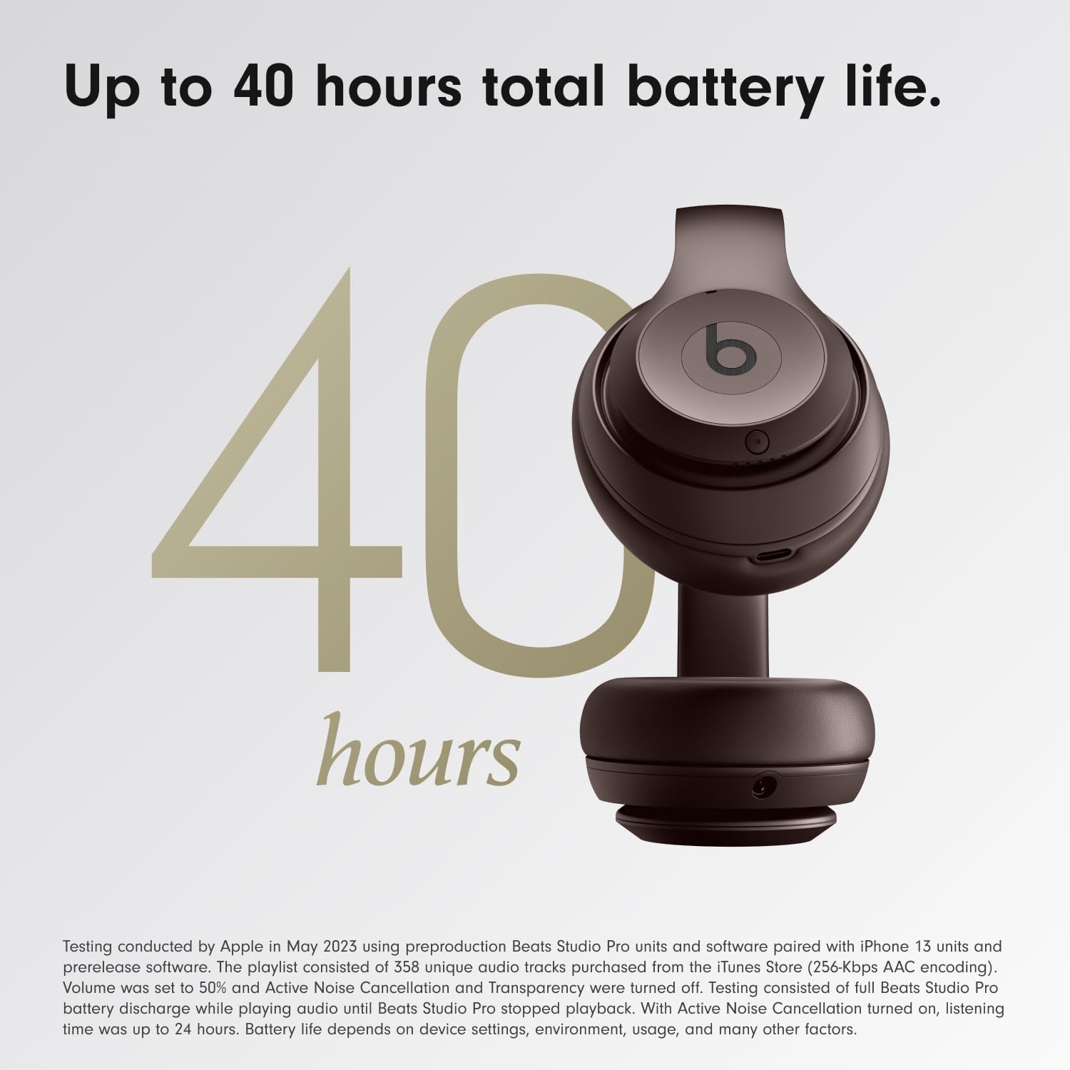 Beats Studio Pro - Wireless Bluetooth Noise Cancelling Headphones - Deep Brown (Renewed) - Image 4