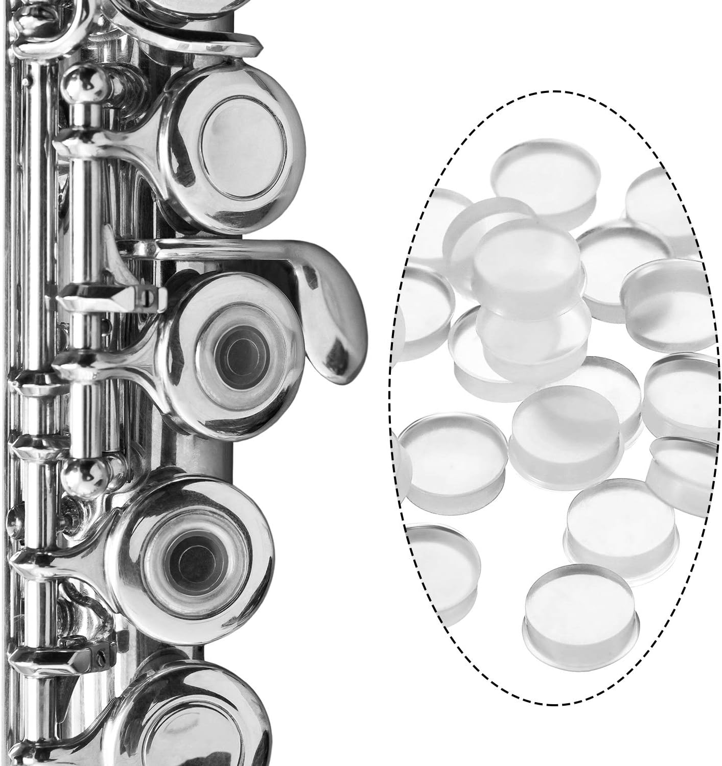 Leinuosen 24 Pcs Silicone Flute Plugs, 8 mm Soft Flute Hole Plug Key Cover for Most Brand - Image 7