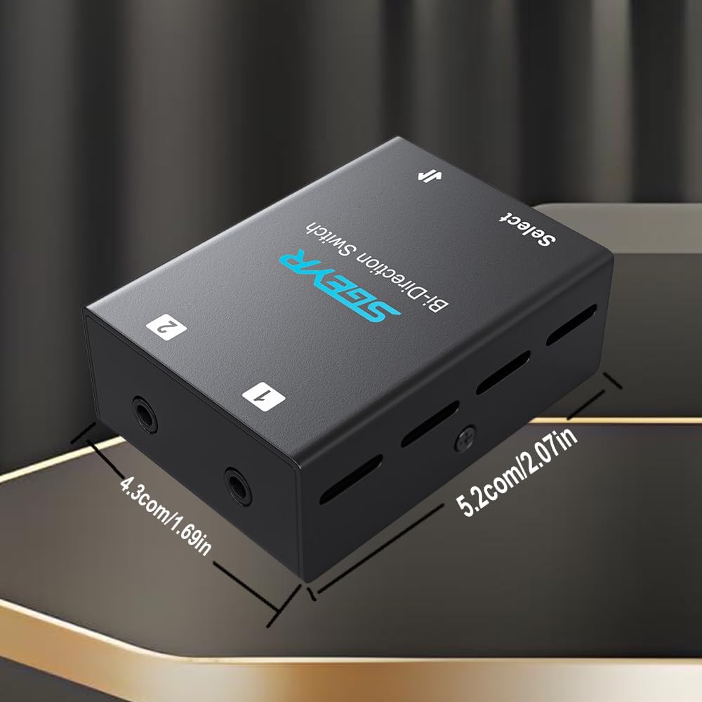 SGEYR Audio Switcher 2 Channel 3.5mm Bi-Direction Switch 2-in-1 Out/ 1-in-2 Out Audio Stereo Mixer Mini Sound Mixer for PC Versatile Connectivity - Image 6