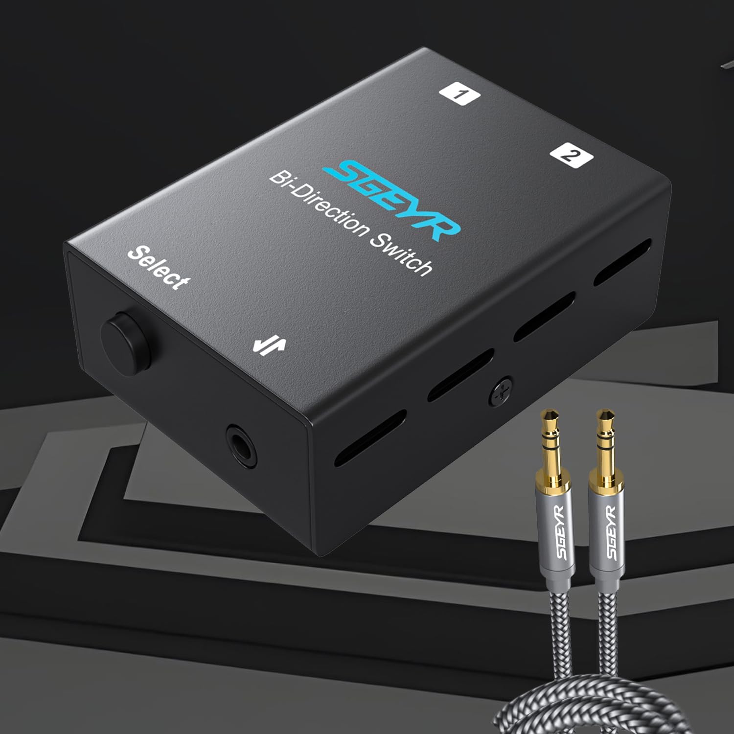 SGEYR Audio Switcher 2 Channel 3.5mm Bi-Direction Switch 2-in-1 Out/ 1-in-2 Out Audio Stereo Mixer Mini Sound Mixer for PC Versatile Connectivity - Image 7